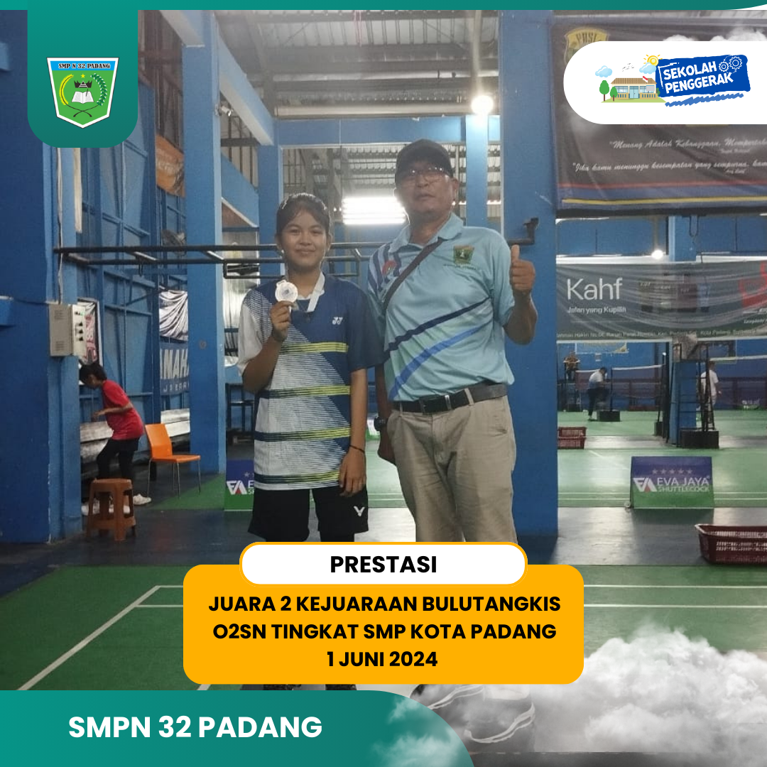 SMP Negeri 32 Padang Juara 2 Kejuaraan Bulutangkis O2SN Tingkat SMP Kota Padang